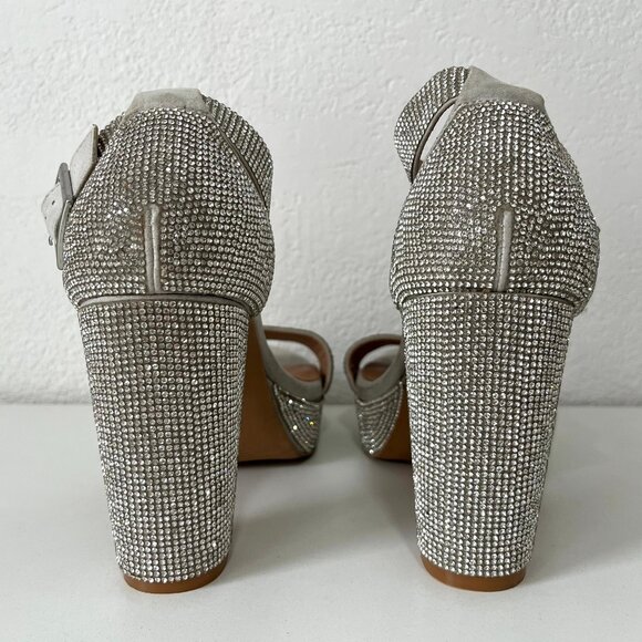 Torrid Silver Rhinestone Platform Heels - Size 8WW - Picture 9 of 11